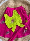 Ajd 8164 Chanderi Embroidery Work Kids Wear Lahenga With Blouse Wholesale Online